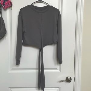 Gray crop top